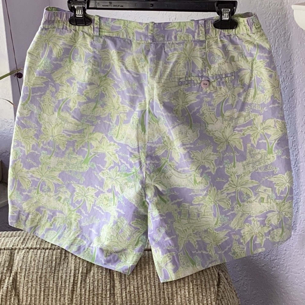 Vintage Lilly Pulitzer Lilac & Light Green Shorts Sz 12 - Picture 5 of 14
